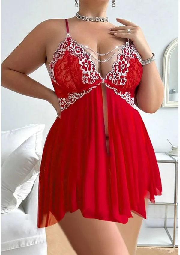 Crimson Allure Plus Babydoll - Product image 4