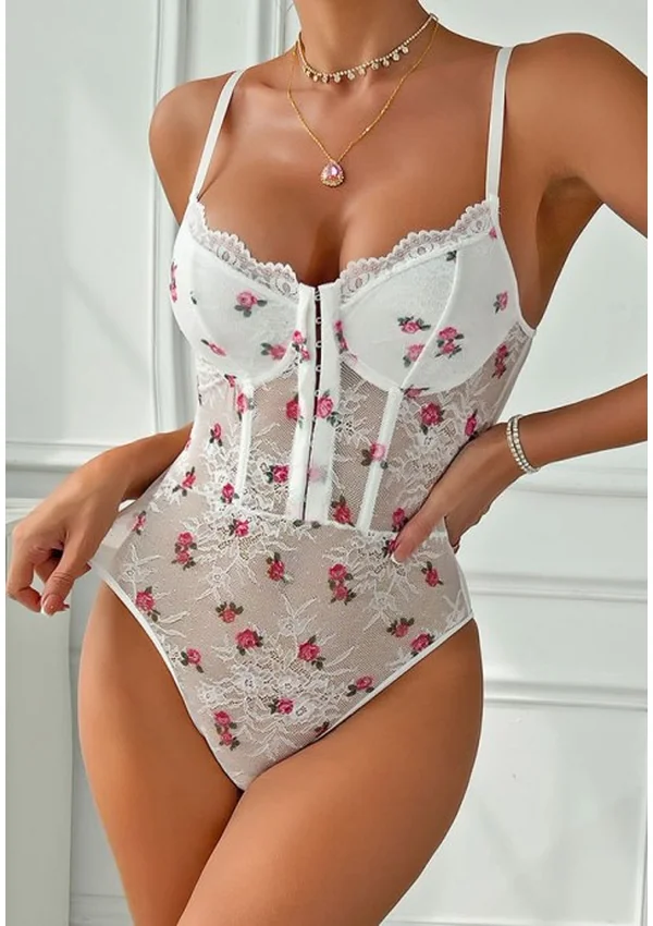 Blossom Charm Floral Lace Teddy - Product image 5