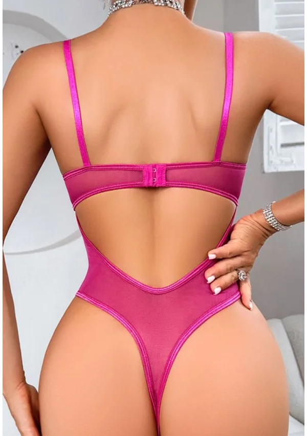 Fuchsia Heart Mesh Teddy - Product image 4