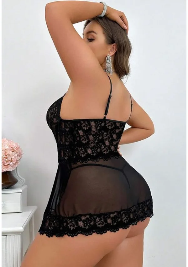 Midnight Curve Plus Babydoll - Black color thumbnail