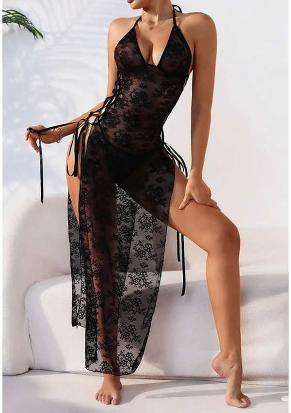 Midnight Entice Lace Gown - Black color thumbnail