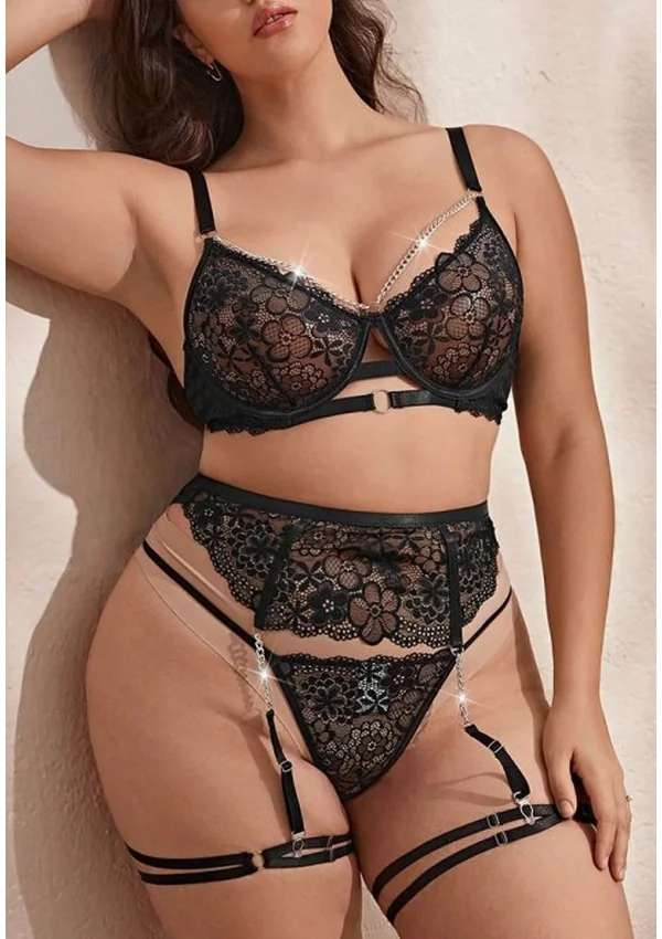 Midnight Bloom Lingerie Plus Set - Product image 1