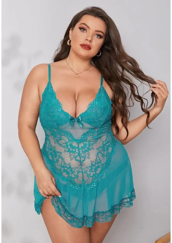 Ocean Serenity Plus Babydoll - Teal color thumbnail
