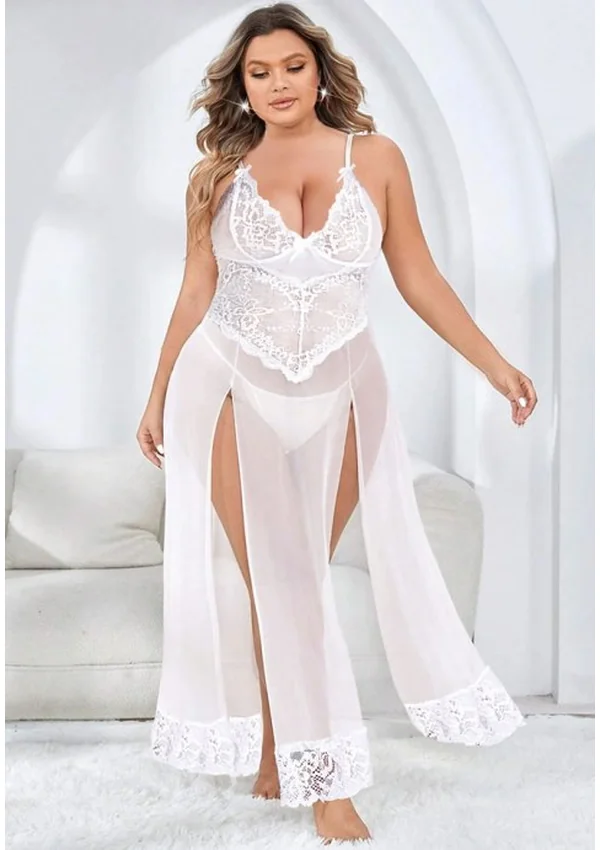 Heavenly Allure Plus Gown - White color thumbnail