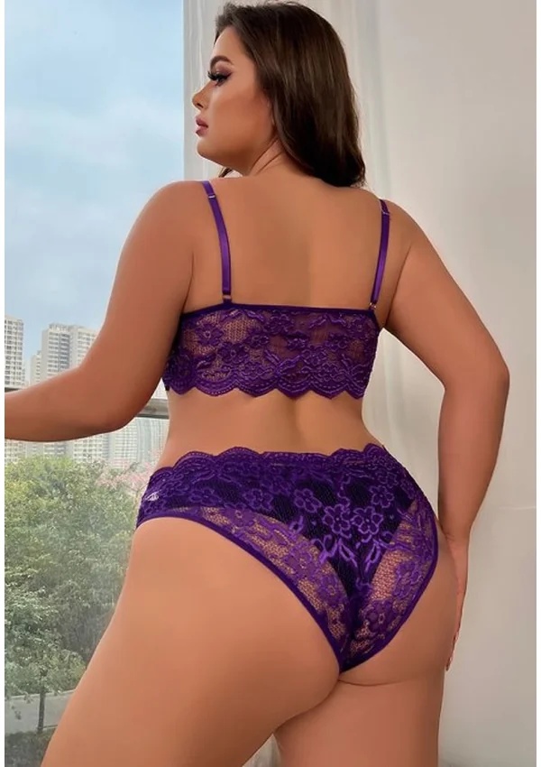 Sweet Bliss Plus Bra Set - Purple color thumbnail