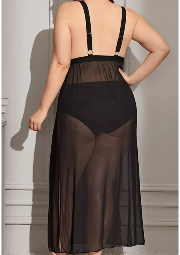 Obsidian Elegance Plus Gown - Black color thumbnail