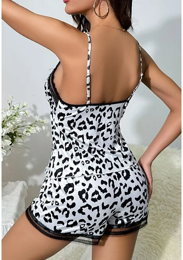 Snow Leopard Lounge Set - Black/Leopard color thumbnail