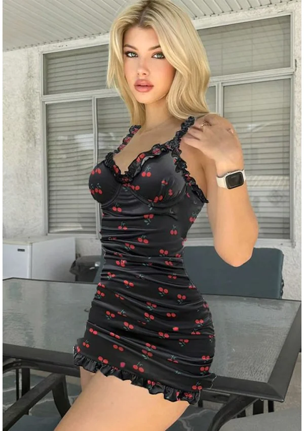 Sweet Cherry Chemise - Black color thumbnail