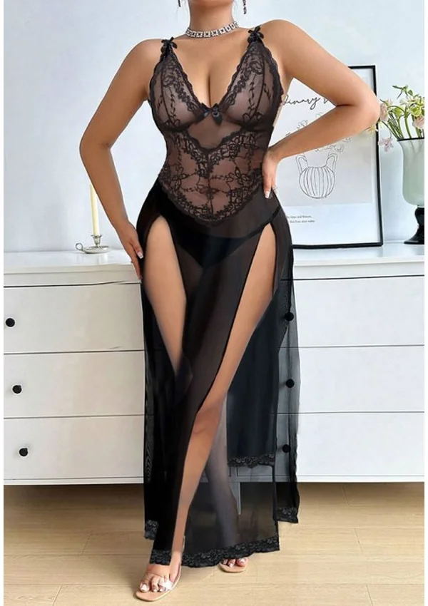 Midnight Embrace Plus Gown - Black color thumbnail
