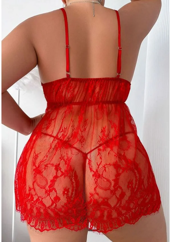 Dusky Rose Plus Babydoll - Red color thumbnail