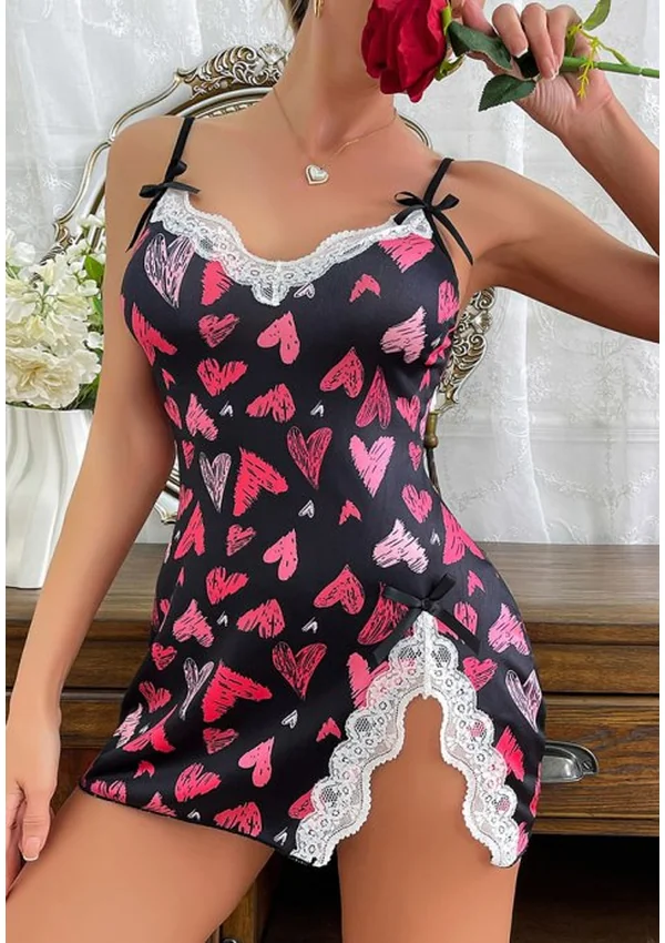 Heartbeat Desire Satin Night Dress - Product image 1
