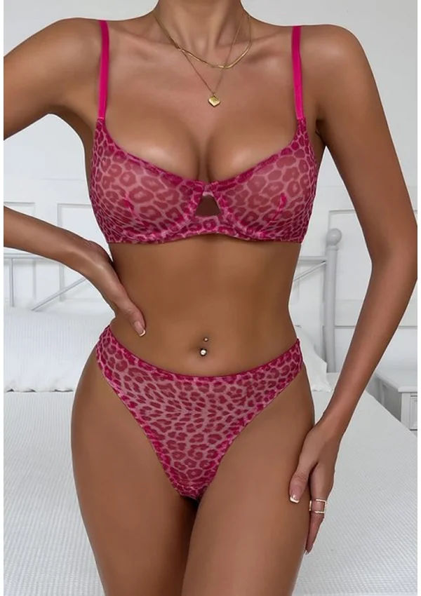 Wild Temptation Bra Set - Rose/Print color thumbnail