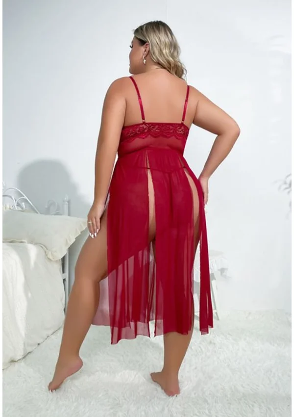 Emerald Dream Plus Gown - Burgundy color thumbnail