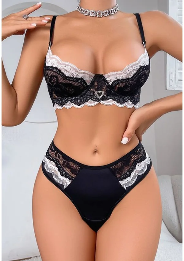 Eternal Elegance Bra Set - Black/White color thumbnail