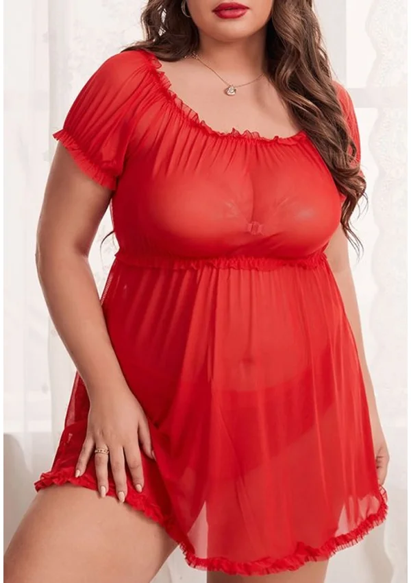 Scarlet Dream Plus Chemise - Red color thumbnail