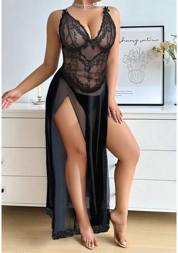 Midnight Embrace Plus Gown - Black color thumbnail