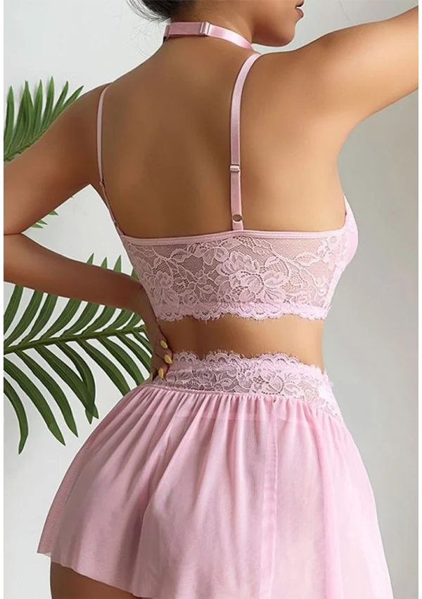 Sweet Desires Lace Bra Set - Pink color thumbnail