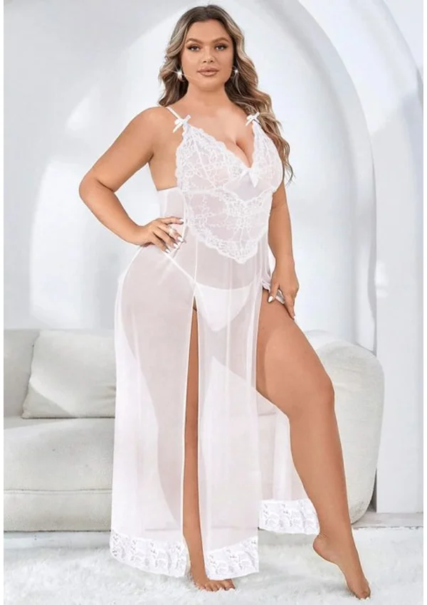 Heavenly Allure Plus Gown - White color thumbnail