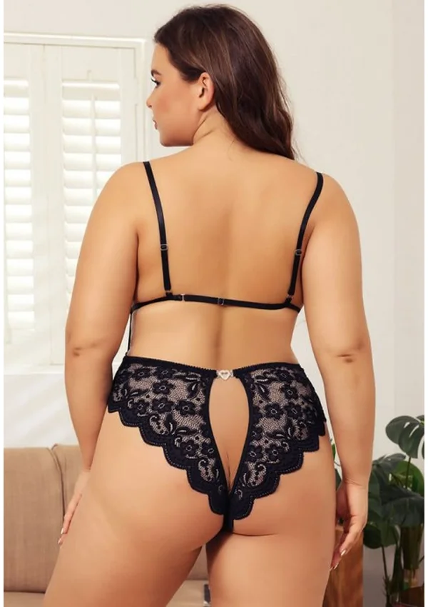 Ruby Lace Plus Teddy - Black color thumbnail