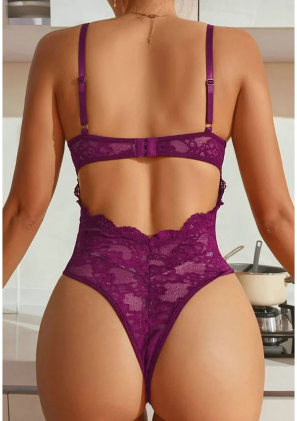 Plum Allure Lace Bodysuit - Product image 5