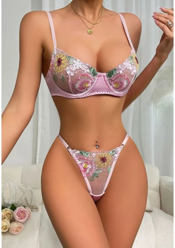 Blossom Charm Bra Set - Pink color thumbnail