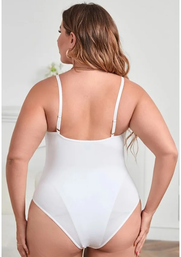 Nocturnal Embrace Plus Teddy - White color thumbnail