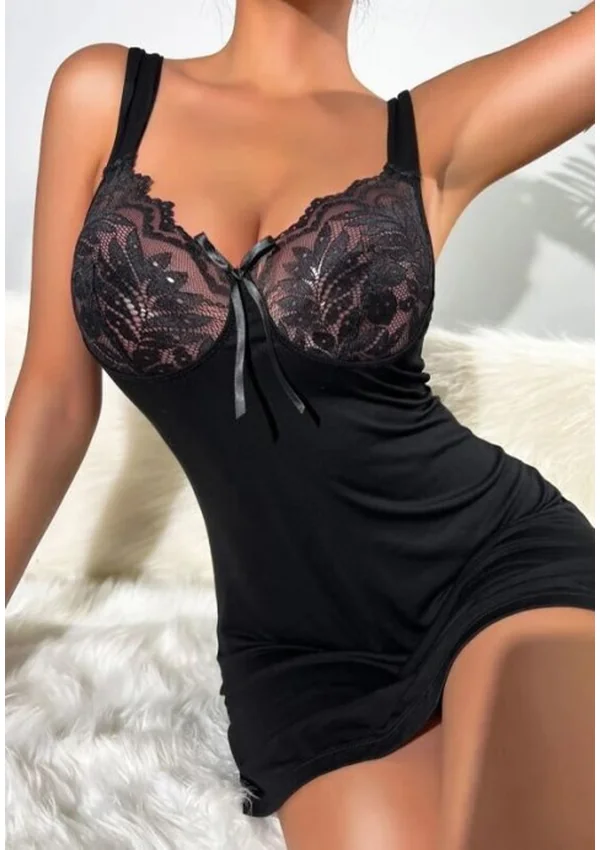 Noir Allure Lace Nightdress - Product image 1