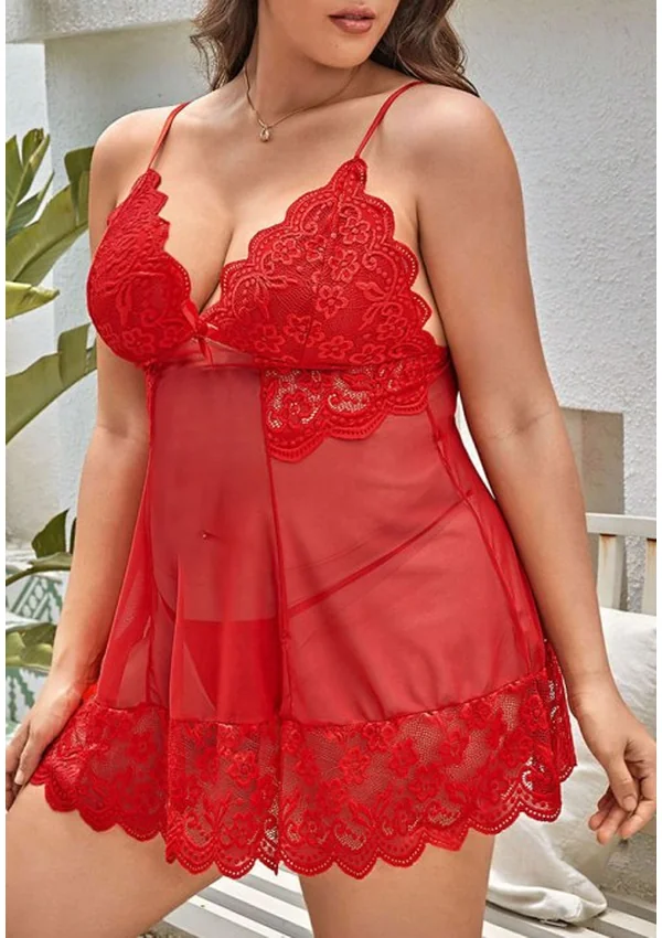 Scarlet Blossom Plus Babydoll - Red color thumbnail