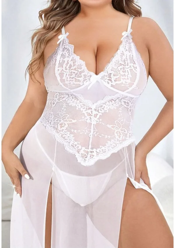 Heavenly Allure Plus Gown - White color thumbnail