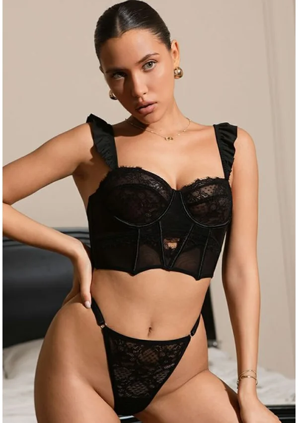 Midnight Allure Lingerie Set - Black color thumbnail