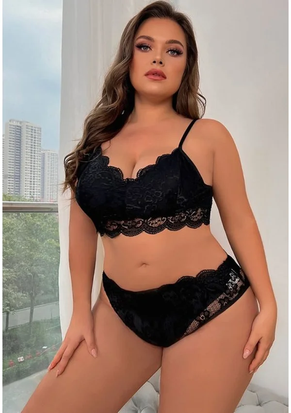 Sweet Bliss Plus Bra Set - Black color thumbnail