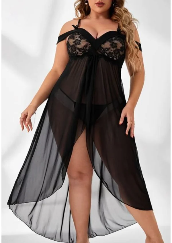 Moonlit Desire Plus Gown - Black color thumbnail