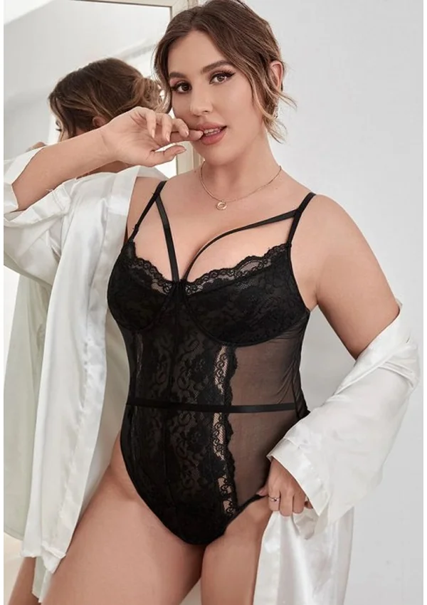 Nocturnal Embrace Plus Teddy - Black color thumbnail