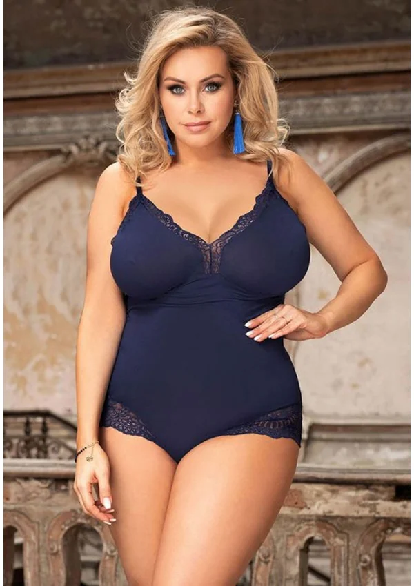 Midnight Lace Dream Plus Romper - Navy color thumbnail