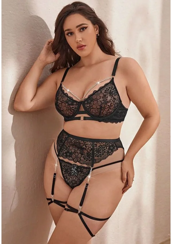 Midnight Bloom Lingerie Plus Set - Product image 3