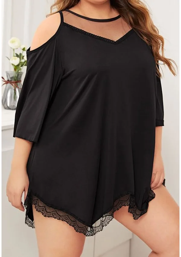 Moonlit Comfort Lace Plus Sleep Shirt - Product image 1