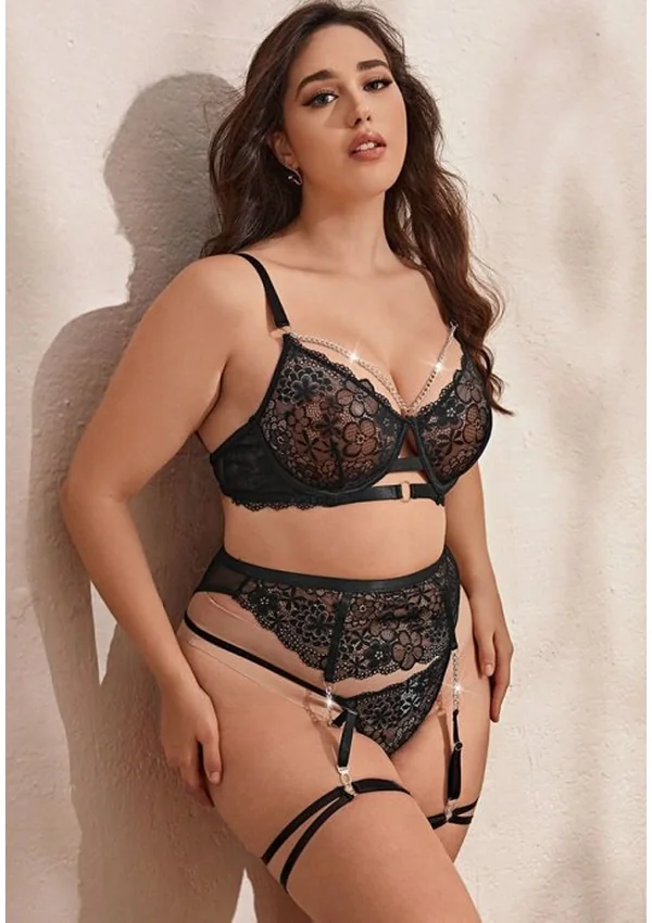 Midnight Bloom Lingerie Plus Set - Product image 2