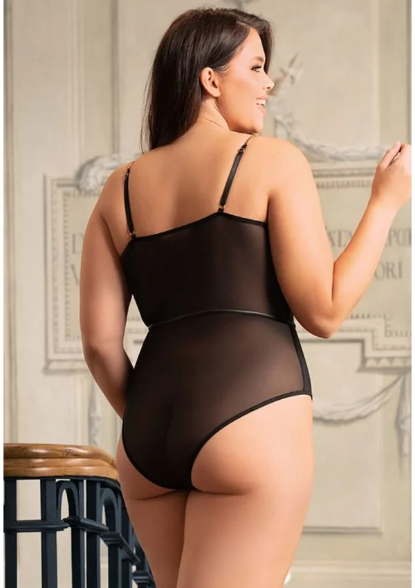 Obsidian Elegance Corset Plus Teddy - Black color thumbnail