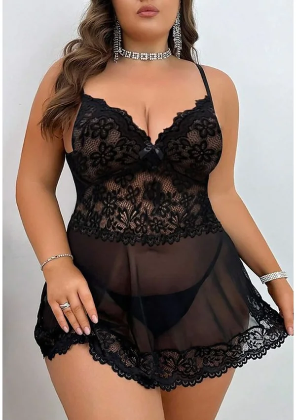 Midnight Curve Plus Babydoll - Black color thumbnail