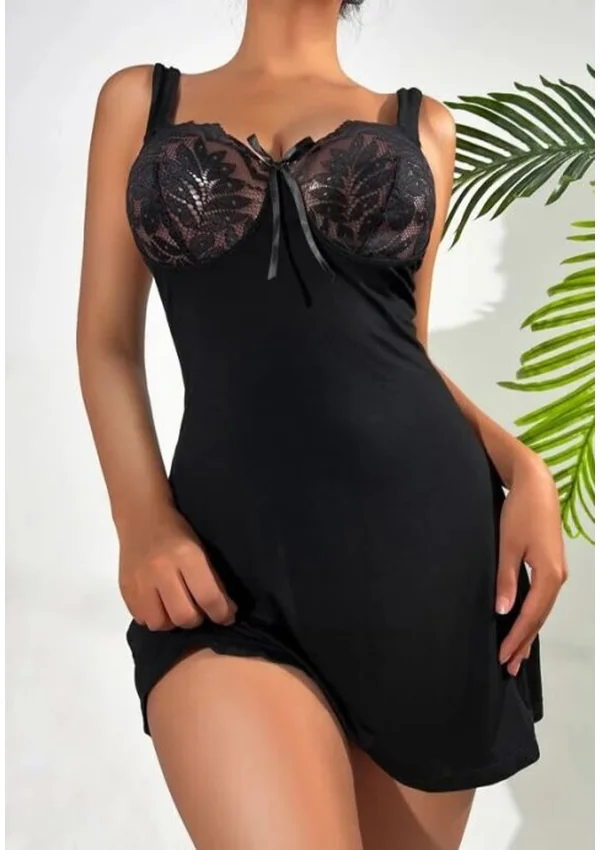 Noir Allure Lace Nightdress - Product image 3