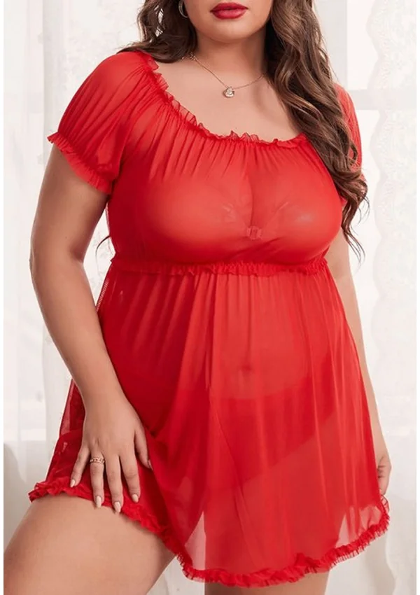 Scarlet Dream Plus Chemise - Red color thumbnail