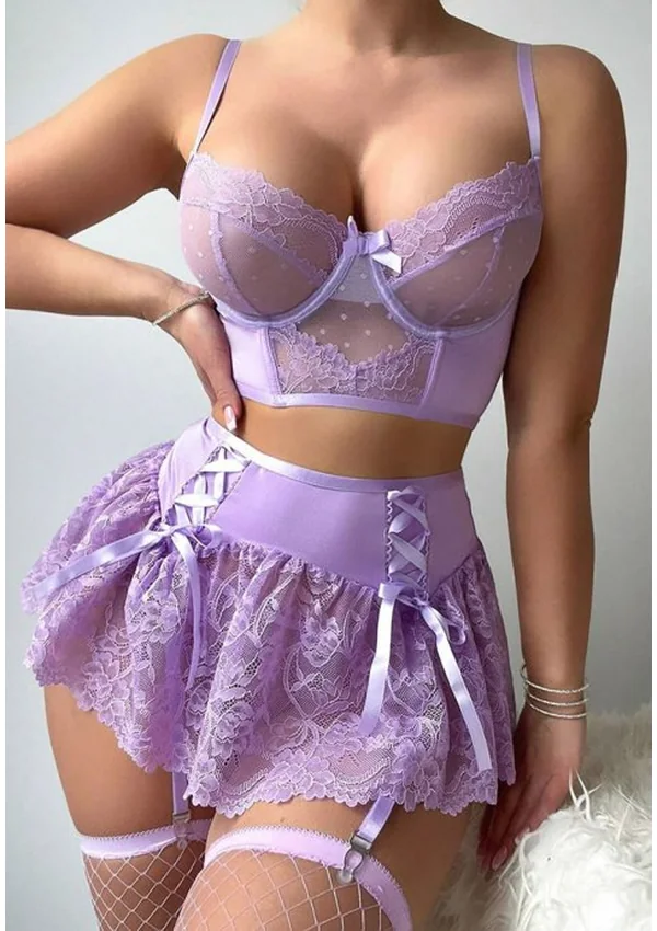 Amethyst Allure Lace Set - Lavender color thumbnail