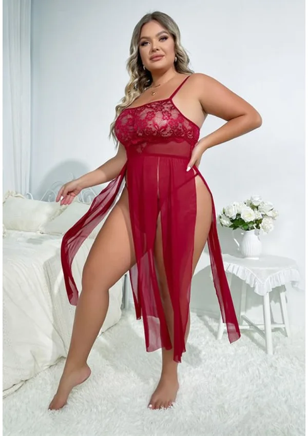 Emerald Dream Plus Gown - Burgundy color thumbnail