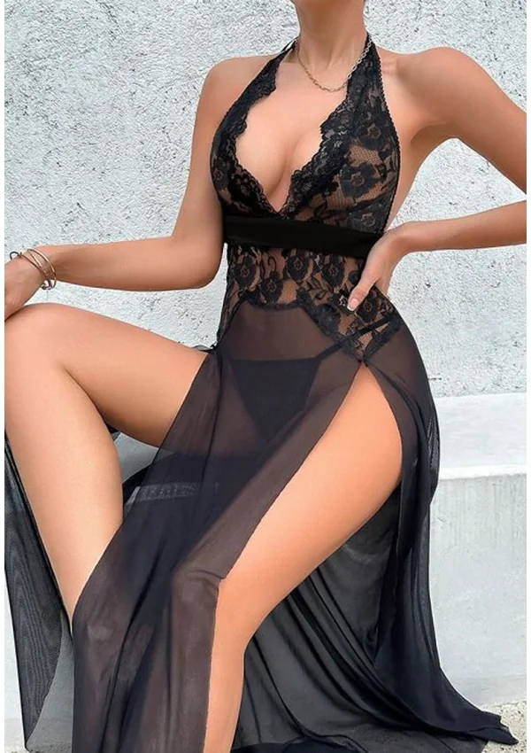 Eternal Elegance Lace Gown - Black color thumbnail