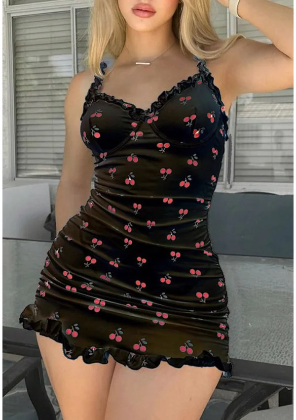 Sweet Cherry Chemise - Black color thumbnail