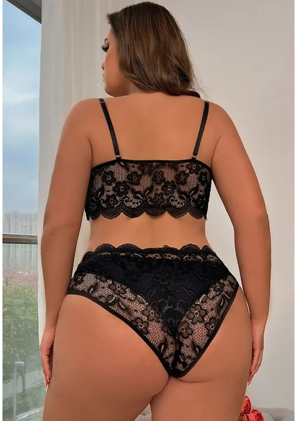 Sweet Bliss Plus Bra Set - Black color thumbnail