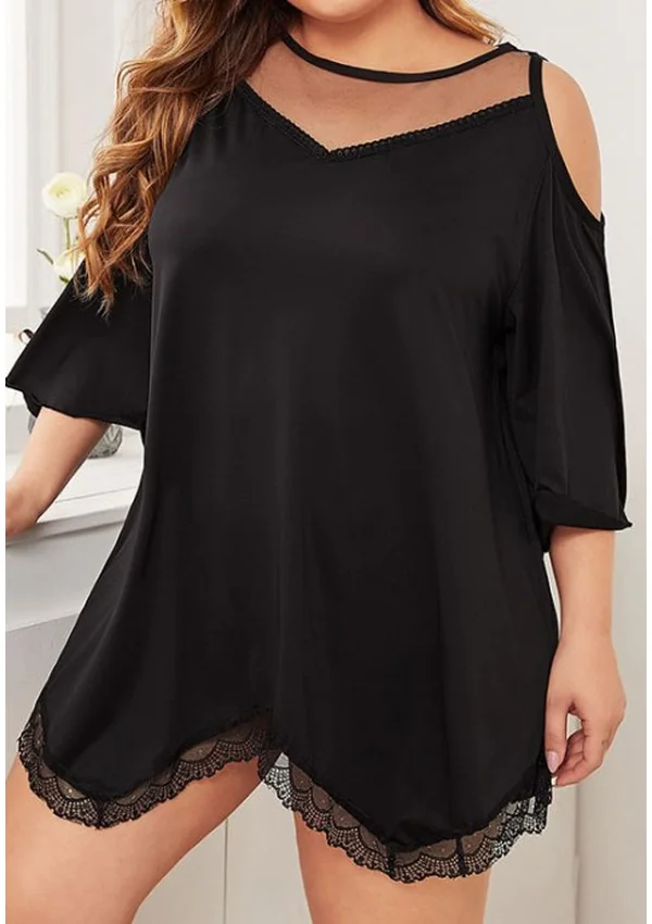 Moonlit Comfort Lace Plus Sleep Shirt - Product image 2