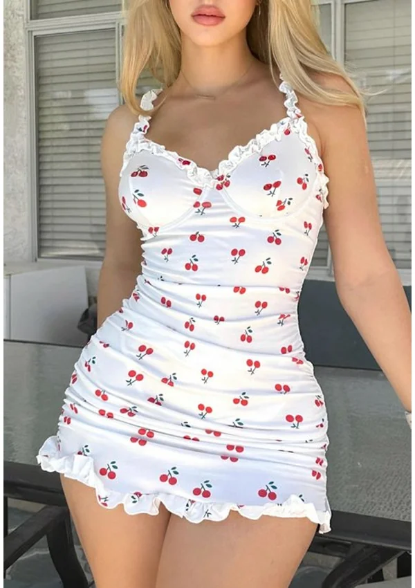 Sweet Cherry Chemise - White color thumbnail