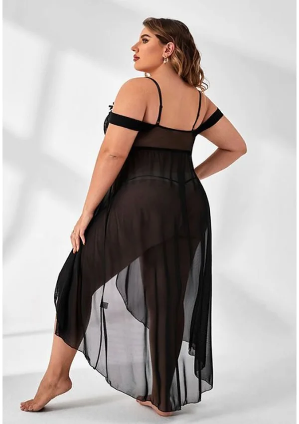 Moonlit Desire Plus Gown - Black color thumbnail
