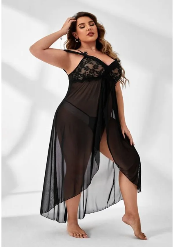 Moonlit Desire Plus Gown - Black color thumbnail